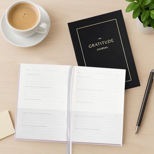 &And Per Se Gratitude Journal – 5 Minute Daily Practice for Women with Prompts & Quotes – Undated Mindfulness & Happiness Notebook (Bold Black) - color: f.Bold Black