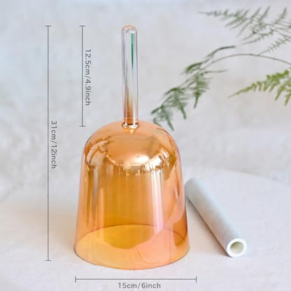 CVNC 432HZ 6 Inch F Note Golden Tea Color Quartz Handle Singing Bowl with Carry Case Bag for Sound Healing and Meditation - color: Golden Tea