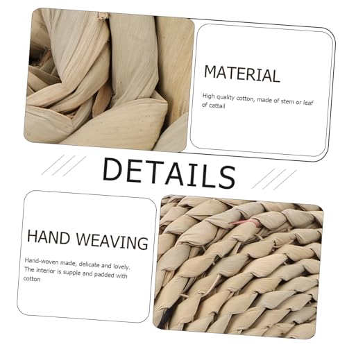 Round Thick Straw Woven Meditation Cushion Japanese Style Cotton Filled Floor Pillow for Yoga and Relaxation and Comfortable for Home and Office Use