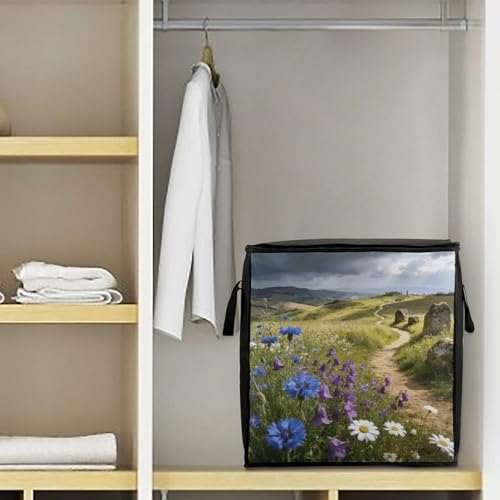 Cloud Shadow Hill Storage Bag Portable Closet Organizer Storage Bags Quilt Storage Bags with Zippered Breathable Storage Bag with Carry Handles for Blanket Pillow Bedding
