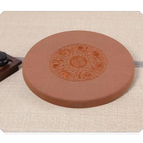 Round Meditation Cushion Mat Set with Washable Premium Cotton Linen Cover, Larger Thick Yoga Mat Bolster Floor Pillows Seating for Adults Upgraded Meditation Accesso coffee-70 * 4cm - color: Coffee