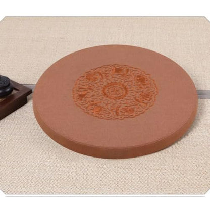 Round Meditation Cushion Mat Set with Washable Premium Cotton Linen Cover, Larger Thick Yoga Mat Bolster Floor Pillows Seating for Adults Upgraded Meditation Accesso yellow-70 * 4cm - color: Yellow