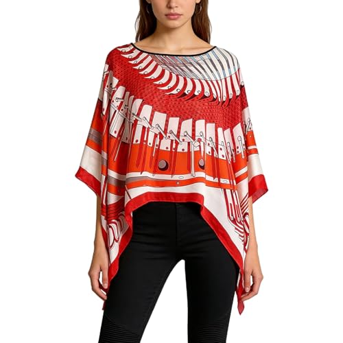Women's Satin Cover Up Short Poncho Tops Sheer Chiffon Boho Pashmina Shawl Beach Soft Shawl - color: Style28
