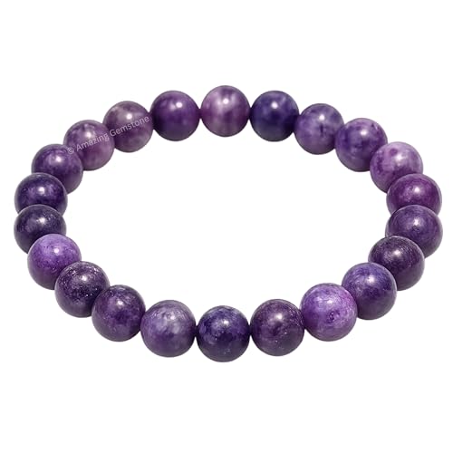 Amazing Gemstone Crystal Bracelet for Women Men's Gifts - Protection Healing Crystal Bracelet - 8mm Gemstone Beaded Stretchable Bracelet Pulseras Para Hombres Mujer Stocking Stuffers Mothers Day Gift (Lepidolite) - color: Lepidolite