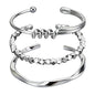 3 Pcs Silver Bracelets for Women, Simple Minimalist Stainless Steel Bangle Set,Women's gift jewelry