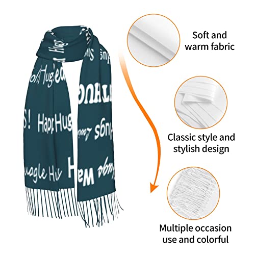 Hugs Shawl Gift For Friends And Family With Inspirational Messages Pashmina Positive Energy,Compassion,Serenity Wraps - color: K1k01