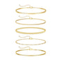 DEARMAY Gold Bracelets for Women Waterproof, 14K Gold Plated Stackable Jewelry Sets Non Tarnish Trendy Thin Dainty Cuban Link Paperclip Chain Bracelet Stack Fashion Accessories Gifts for Womens - style: 5Pcs BRACELET B