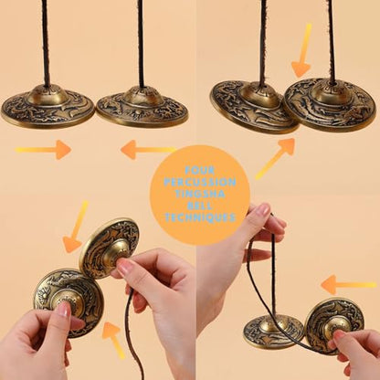 Tibetan Tingsha Cymbals Meditation Chime Bells 2.5" Dragon and Phoenix with Embossed Bell with Gift Box Drawstring Cloth Bag for Sound Healing, Yoga, Stress Relief Meditation Instruments - color: Dragon and Phoenix