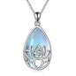 ONEFINITY Lotus Necklace 925 Sterling Silver Moonstone Pendant Necklace Yoga Lotus Jewelry for Women - style: Teardrop moonstone
