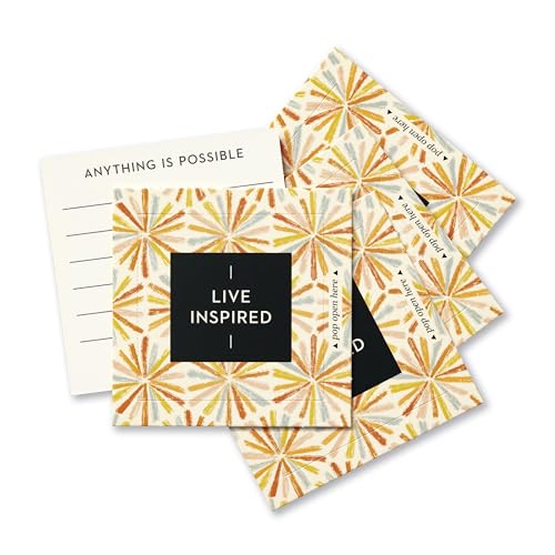 Compendium ThoughtFulls Pop-Open Cards – Live Inspired – 30 Pop-Open Cards, Each with a Different Inspiring Message Inside, 2.25” x 2.25”