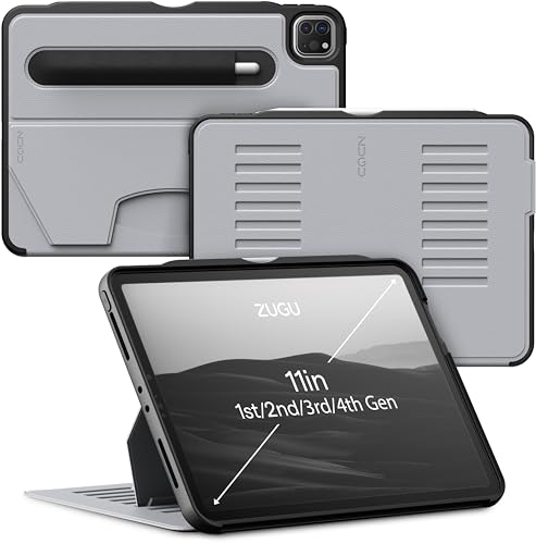 ZUGU Case iPad Pro 11 Inch Case, 1st/2nd/3rd/4th Generation 2018/2020/2021/2022, Slim Protective Cover w/Wireless Apple Pencil Charging, Convenient Magnetic Stand & Sleep/Wake Cover, Arctic Gray - color: Arctic Gray