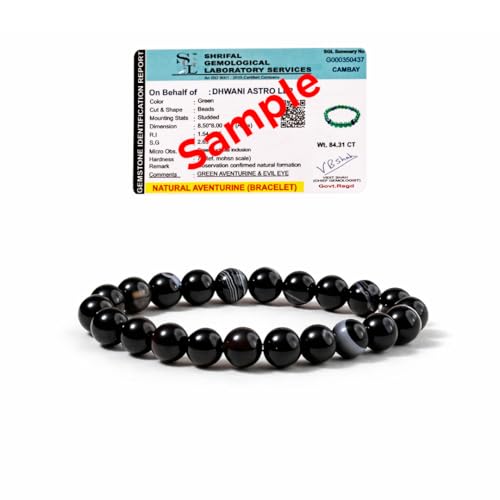 Sulemani Hakik Bead Bracelet For Men & Women Certified Round beaded Gemstone Adjustable Healing Bracelets for Negative Energy & Black Magic Protection