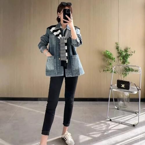 WaJuemy Sweater Shawl Wraps for Women Sweater Knitted Knotted Shawls Travel Casual Scarf Cape Shoulder Tops Fashion Wrap - color: Black Stripe