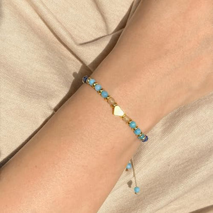 yupoxiu Inspirational Gifts for Women Birthday - Healing Natural Stone Bracelets, Thinking of You Get Well Soon Gifts for Women Friend Sister - style: I-Blue Aventurine & you're