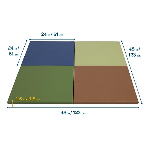 ECR4Kids SoftZone Play Patch Activity Mat Squares, Modular Playmat, Earthtone, 4-Pack - color: Earthtone