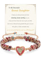 Gifts for Daughter Granddaughter, To My Mom Grandma Wife Girlfriend Sister Jasper Heart Bracelets Birthday Graduation Anniversary Christmas Stocking Stuffers Valentines Mothers Day Jewelry - style: 1.Gift To My Bonus Daughter: Red Beads