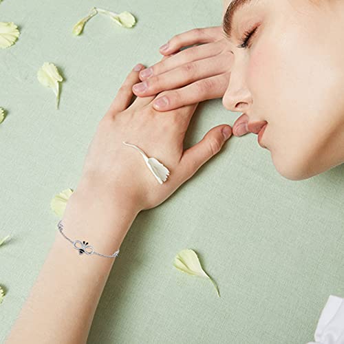 Bee Bracelet Sterling Silver Infinity Honey Bracelet Minimal Cute Jewelry 7"+2" Adjustable Chain Bracelet Jewelry Birthday Christmas Graduation Gifts for Women Wife