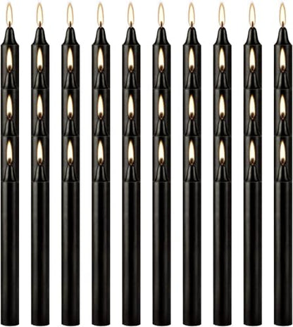 YOROXRG Set of 40 Black Candles – Spell Chime Candles for Halloween, Rituals, Prayer, Birthdays, Meditation, Altar - 4 Inch Tall, Unscented - color: Black-4" 40