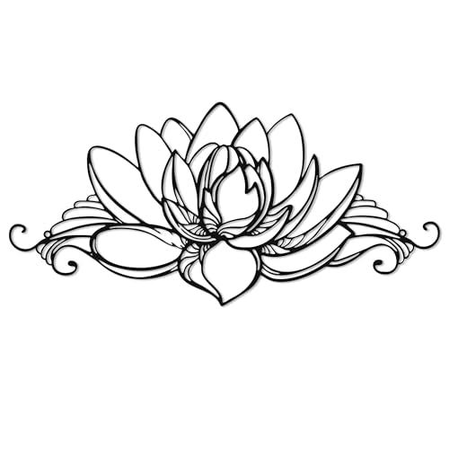 YATEASLU Lotus Wall Art, Zen Wall Decor with Mandala Design, Metal Lotus Flower Spiritual Decor for Home, Measuring Ideal for Yoga Meditation, A Gift for Yoga Lovers