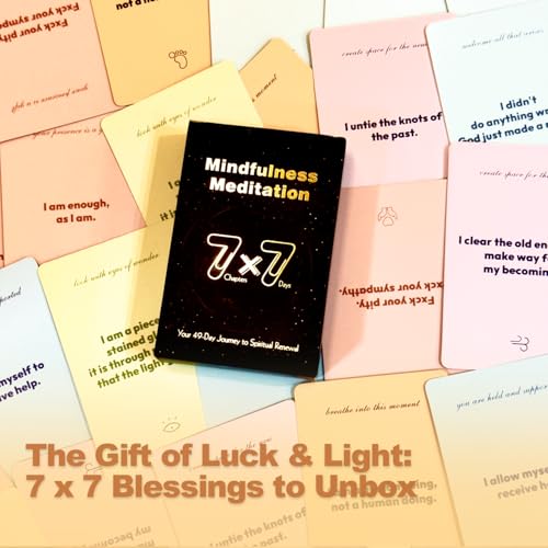 Daily Affirmation Cards for Women Men - 49-Day Positive Mindfulness& Inspirational Cards Deck | Self Care Gifts for Anxiety Relief, Stress Management& Meditation |Therapy Tools for Mental Health