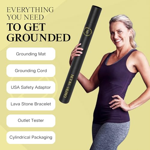 Grounding Mat for Bed 24x35in - Full Body Grounding Pad and Mattress Cover for Pain, Inflammation and Restful Sleep, Includes 15 Feet Cord and Outlet Tester for Safe Use