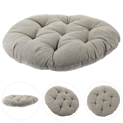 Floor Pillow Seat Cushion Corduroy Thick Tufted Meditation Mat 42cm Diameter 6-8cm Thick Charcoal Grey Floor Seating Cushion for Yoga Living Room Tatami