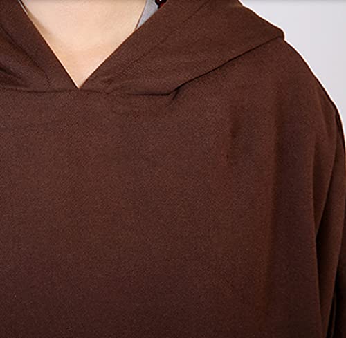 QIEZI Unisex Meditation Hooded Sit-in Cloak - color: Brown, size: Large