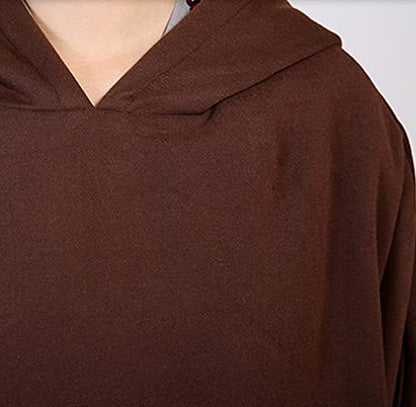 QIEZI Unisex Meditation Hooded Sit-in Cloak - color: Brown, size: XX-Large