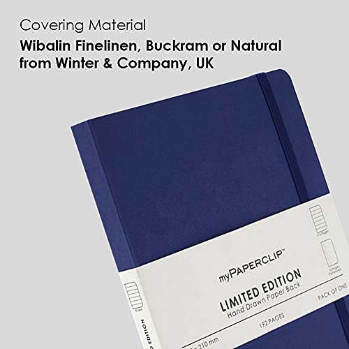myPAPERCLIP Limited Edition A5 Ruled Notebook | 192 Pages, 100 GSM, Soft Cover, A5 (5.83 × 8.27 in) | Flat Lay | Bookmark & Elastic Closure | Blueberry - color: Blue-Berry, style: Ruled