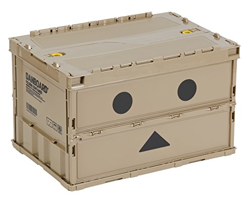 Trusco Nakayama Trusco Dumbo Thin Folding Container, 11.8 gal (50 L) with Locking Lid, Storage Case, Storage Box - color: (a) Sand, style: Locking lid included