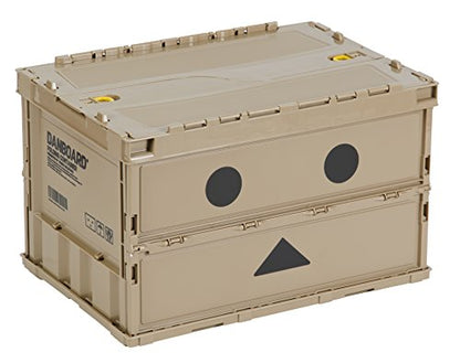 Trusco Nakayama Trusco Dumbo Thin Folding Container, 11.8 gal (50 L) with Locking Lid, Storage Case, Storage Box - color: (a) Sand, style: Locking lid included