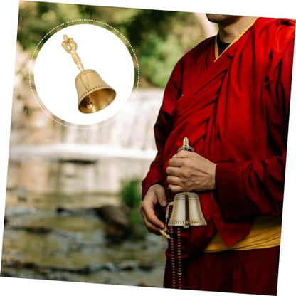 SUPVOX Hand Bell Elegant Copper Buddhism Instrument for Meditation and Home Four-sided Design Inspires and Tranquility for Buddhist Spaces and Spiritual Practices
