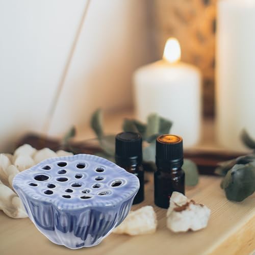 SHINEOFI Ceramic Lotus Pod Vase Small Flower Pot Table Centerpiece for Dining Room and Bookshelf Home Decor Zen Style