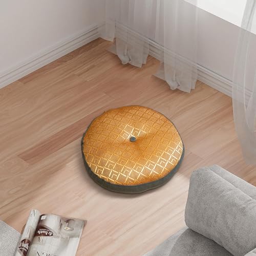 Round Meditation Pillow for and Relaxation, Dark Gray Bottom