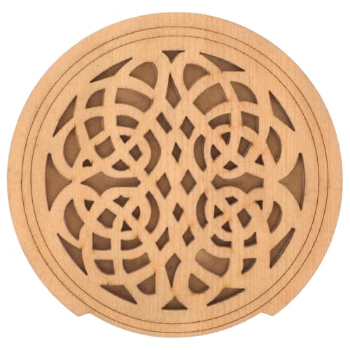 Toddmomy Acoustic Guitar Soundhole Cover, 4.3" Wooden Sound Hole Dampener for Feedback Reduction, Decorative Lute Hole Mute Accessory