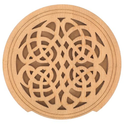 Toddmomy Acoustic Guitar Soundhole Cover, 4.3" Wooden Sound Hole Dampener for Feedback Reduction, Decorative Lute Hole Mute Accessory