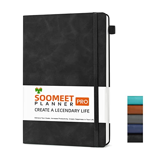 Lined Journal Notebook, 200 Pages, Leather Hardcover Notebooks, A5 College Ruled Thick Classic with Pen Loop Notebook Journals for Writing, for Women Men Office School, 5.75'' X 8.38'', Black - color: Black