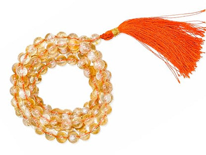 Amazing Gemstone Citrine Mala Beads - 108 Prayer Beads for Meditation and Mindfulness Practice, Handcrafted Mala Beads with Natural Gemstones for Spiritual Healing and Relaxation (Plain) - color: Citrine, style: Plain