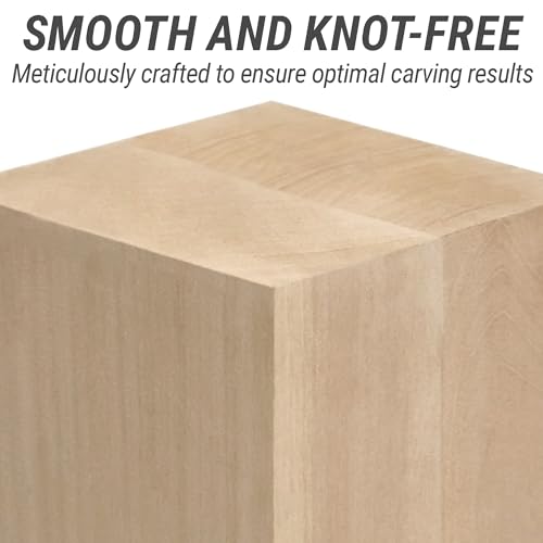 BeaverCraft Basswood Carving Blocks BW1 Large Wooden Block 10x4x4 Inches - Soft Whittling Wood - Basswood for Carving - Unfinished Wood for Crafts