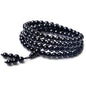 108 Beads Obsidian Stone Mala Bracelet Necklace - style: 6mm Onyx