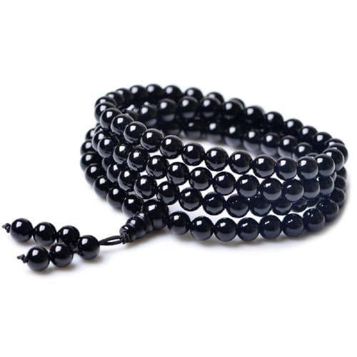 108 Beads Obsidian Stone Mala Bracelet Necklace - style: 8mm Onyx