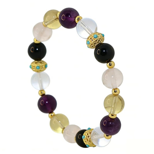 Natural Bead Bracelet 10mm Healing Crystal Bracelet for Women & Men Feng Shui Good Luck Meditation Buddhist Jewelry Handmade Stone Beaded Jewelry for Gift - color: CORAC