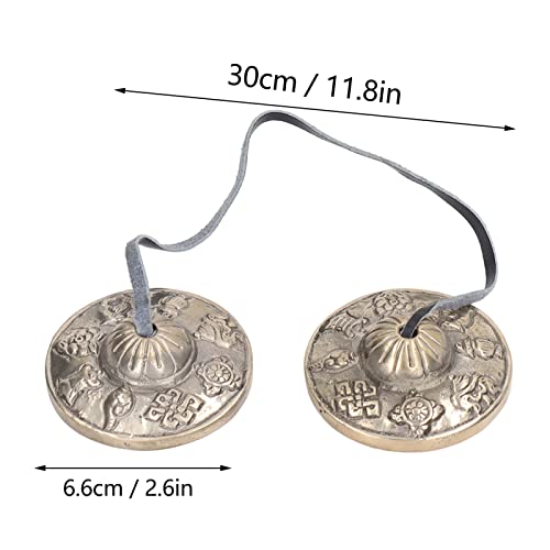 Tibetan Tingsha Meditation Bell Small Pure Copper Double Bell Handmade Bell for Healing, Mindfulness, and Gift Giving