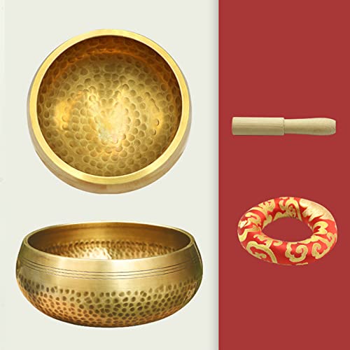 Tibetan Singing Bowl with Wood Stick Cushion Sound Bowl Handcraft Yoga Balancing