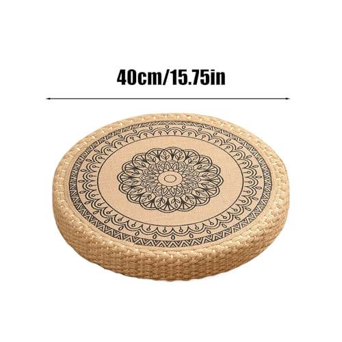 Meditation Cushion - Meditation Floor Pillow | Handwoven Round Floor Cushion Seating | Yoga Pillow for Sitting on Floor | Round Cushion | Stable Soft Seat Pad for Fireplace Yoga Living