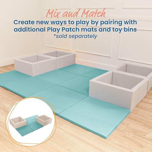 ECR4Kids SoftZone Play Patch Activity Mat Squares, Modular Playmat, Seafoam, 4-Pack - color: Seafoam