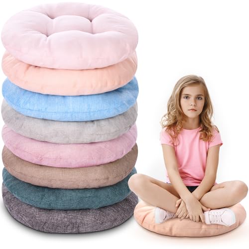 Fumete 8 Pcs 16 Inch Round Floor Cushions for Kids and Toddlers, Flexible Seating Classroom Furniture Floor Pillow for Home, Daycare, Preschool, Yoga and Meditation (Cloudy Pastel) - color: Cloudy Pastel