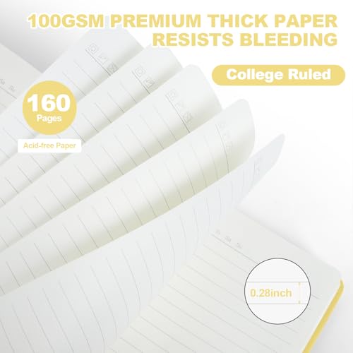 Lined Journal Notebooks for Writing, 100 GSM Thick Paper, 1 Pack Hardcover Notebooks, A5 College Ruled Notebook, Journaling Notebook for School/Travel/Office (Yellow- 1 Pack) - color: Yellow- 1 Pack