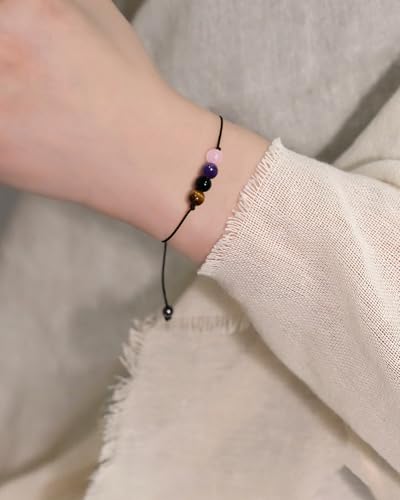yfstyle Crystal Healing Stones Bracelets for Women & Men - Amethyst Anxiety Protection Bracelets - Natural Gemstones Jewelry Gifts - color: Anxiety Relief