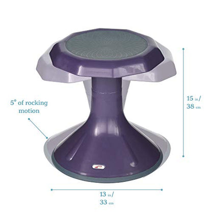 ECR4Kids ACE Active Core Engagement Wobble Stool, 15-Inch Seat Height, Flexible Seating, Eggplant - color: Eggplant